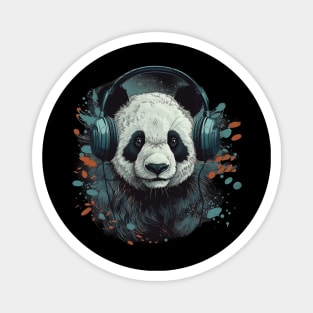 Panda bear in headphones Magnet